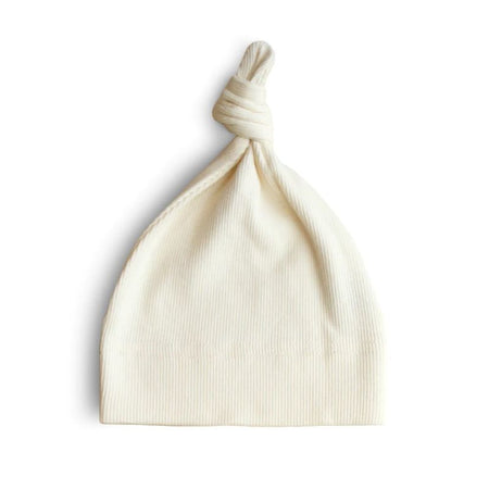 Ribbed Newborn Baby Beanie - 0-3m - Ivory par Mushie - | Jourès
