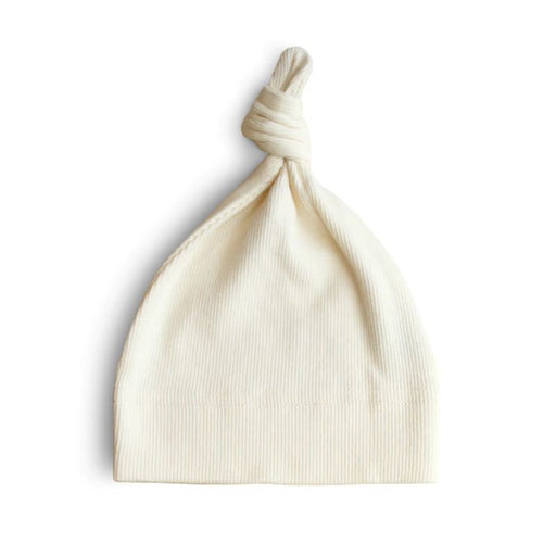 Ribbed Newborn Baby Beanie - 0-3m - Ivory par Mushie - Hats & Gloves | Jourès