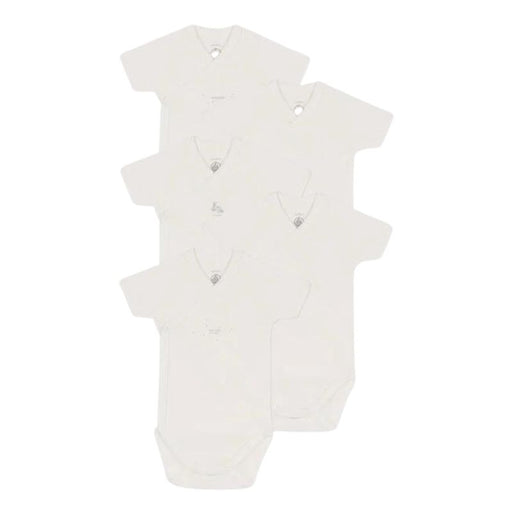 Short Sleeves Cotton Bodysuits - Pack of 5 - 1m to 12m - White par Petit Bateau - Sale | Jourès