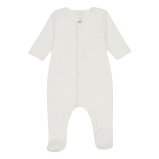 Pyjama en coton biologique Dors-bien - 1m à 6m - Marshmallow par Petit Bateau - L'heure du dodo | Jourès