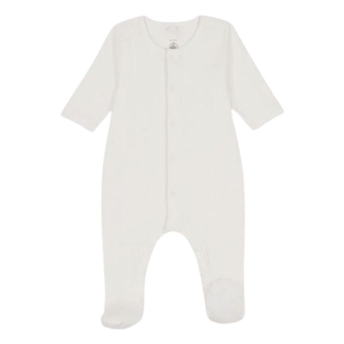 Organic Cotton Dors-Bien Pyjamas - 1m to 6m - Marshmallow par Petit Bateau - Pajamas, Baby Gowns & Sleeping Bags | Jourès