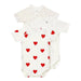 Short Sleeves Cotton Bodysuits - 1m to 12m - Pack of 3 - Hearts par Petit Bateau - Baby | Jourès