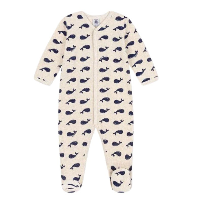 Pyjama en coton biologique Dors- bien - Baleine par Petit Bateau - L'heure du dodo | Jourès