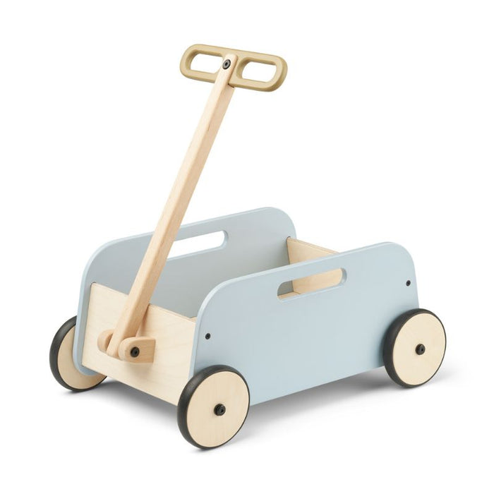 Tyra Wooden Wagon - Sea Blue / Oat mix par Liewood - Toys & Games | Jourès