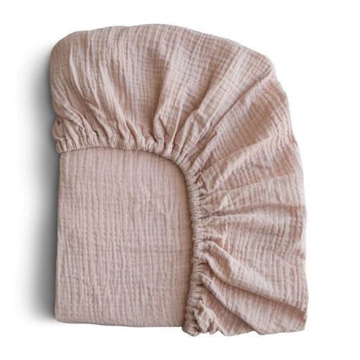 Mushie Extra Soft Muslin Crib Sheet - Blush par Mushie - Baby Rockers, Cribs, Moses and Bedding | Jourès