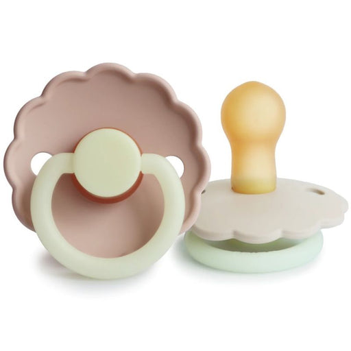 Night - 6-18 Months Daisy Silicone Pacifier - Pack of 2 - Blush / Cream par FRIGG - Instagram Selection | Jourès