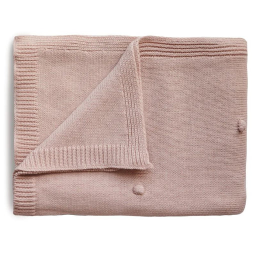 Mushie Knitted Textured Dots Baby Blanket  - Blush par Mushie - Swaddles, Muslin Cloths & Blankets | Jourès