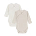 Newborn Long Sleeves Cotton Bodysuits - 1m to 12m - Pack of 2 - Grey and Beige par Petit Bateau - Gifts $50 or less | Jourès