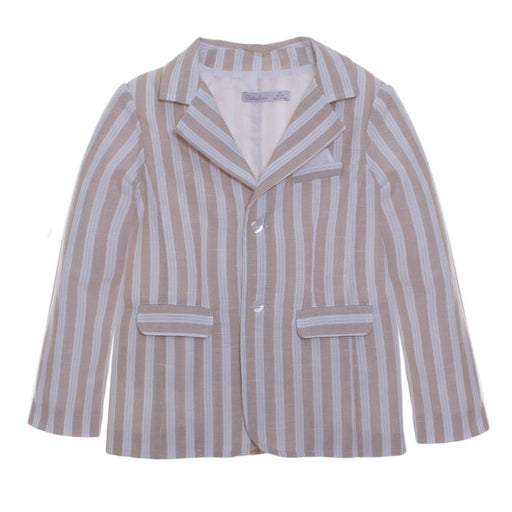 Mini Linen Blazer - 6m to 4T - Beige Stripes par Patachou - Holiday Style | Jourès