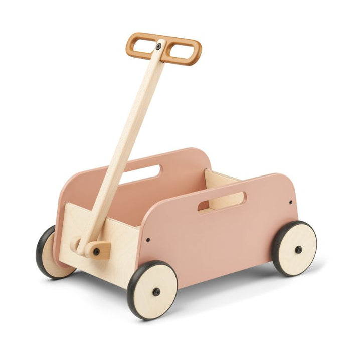 Tyra Wooden Wagon - Tuscany rose / Golden caramel mix par Liewood - Toys & Games | Jourès