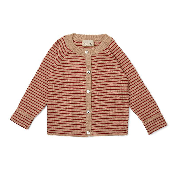 Meo Cardigan - 6m to 12m - Red stripes par Konges Sløjd - Clothing | Jourès