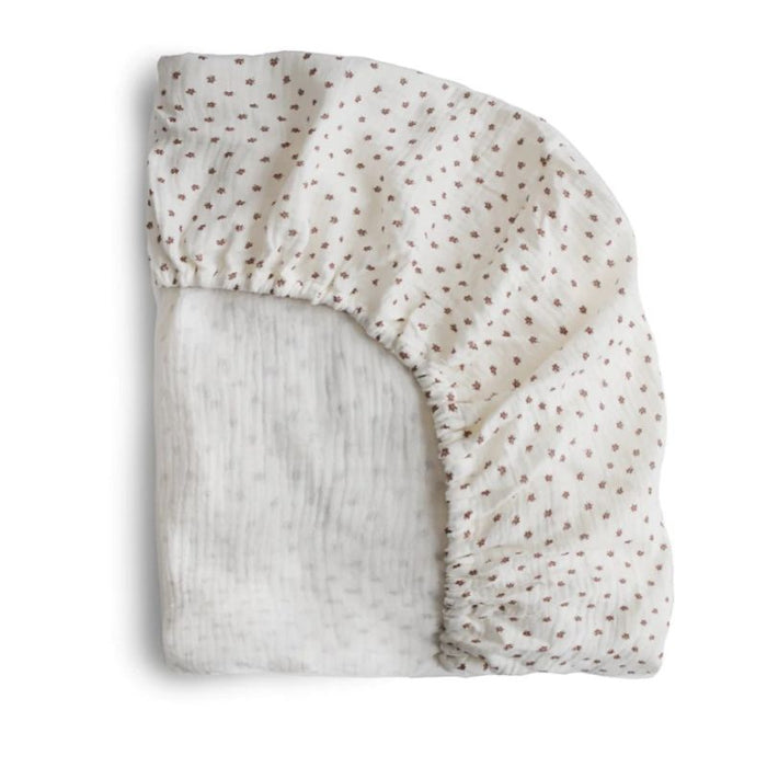 Mushie Extra Soft Muslin Crib Sheet - Bloom par Mushie - Mushie | Jourès