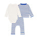 3-piece Cotton Set  - 1m to 18m - Blue Stripes par Petit Bateau - Clothing | Jourès