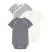 Short Sleeves Cotton Bodysuits - 1m to 12m - Pack of 3 - Stripes par Petit Bateau - Baby | Jourès