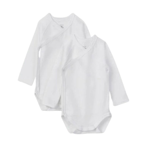 Long sleeves Cotton Bodysuits - 1m to 6m - Pack of 2 - White par Petit Bateau - Sleep | Jourès