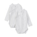 Long sleeves Cotton Bodysuits - 1m to 6m - Pack of 2 - White par Petit Bateau - New in | Jourès