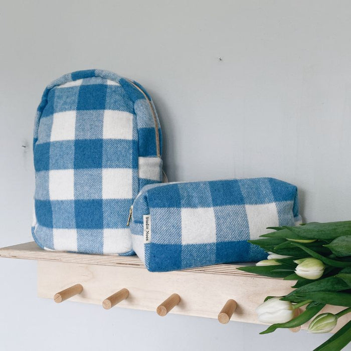 Mini sac à dos - Carreaux - Bleu par Studio Noos - Studio Noos | Jourès