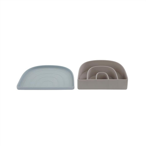 Rainbow Plate & Bowl - Dusty blue / Clay par OYOY Living Design - Plates & Bowls | Jourès
