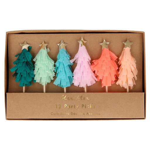 Rainbow Fringed Tree Picks par Meri Meri - Products | Jourès