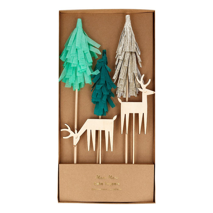 Woodland And Reindeer Cake Toppers par Meri Meri - Meri Meri | Jourès