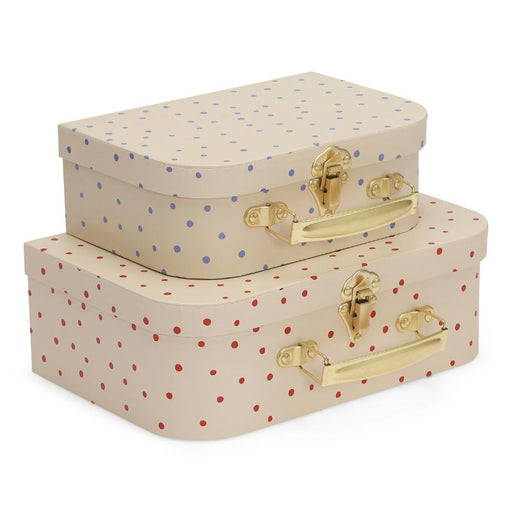 Mini valises Arc-en-ciel & carreaux - Lot de 2 - Caramel et Marron par Konges Sløjd - Rangement | Jourès