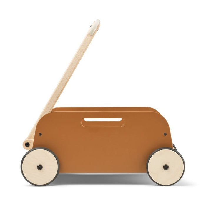 Chariot en bois Tyra - Caramel doré / Sandy mix par Liewood - Rangement | Jourès