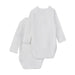 Long sleeves Cotton Bodysuits - 1m to 6m - Pack of 2 - White par Petit Bateau - Clothing | Jourès