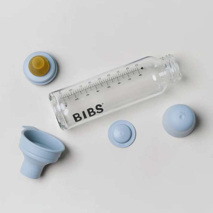 Coffret complet de biberons en verre BIBS Latex - 225ml - Blush par BIBS - Bavettes et ustensils | Jourès