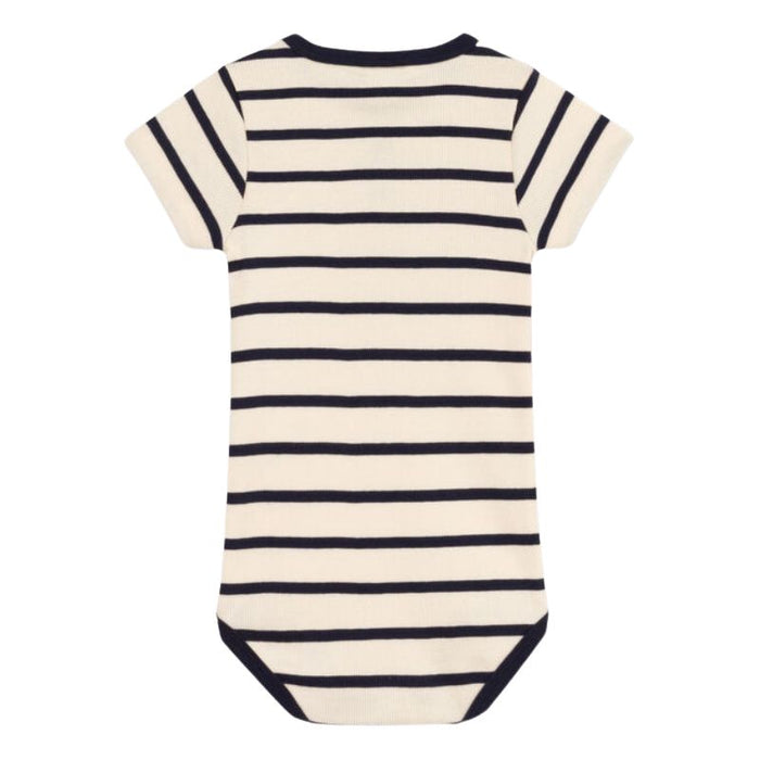 Short Sleeves Baby Onesie - 3m to 36m - Avalanche / Smoking par Petit Bateau - Sleep time | Jourès