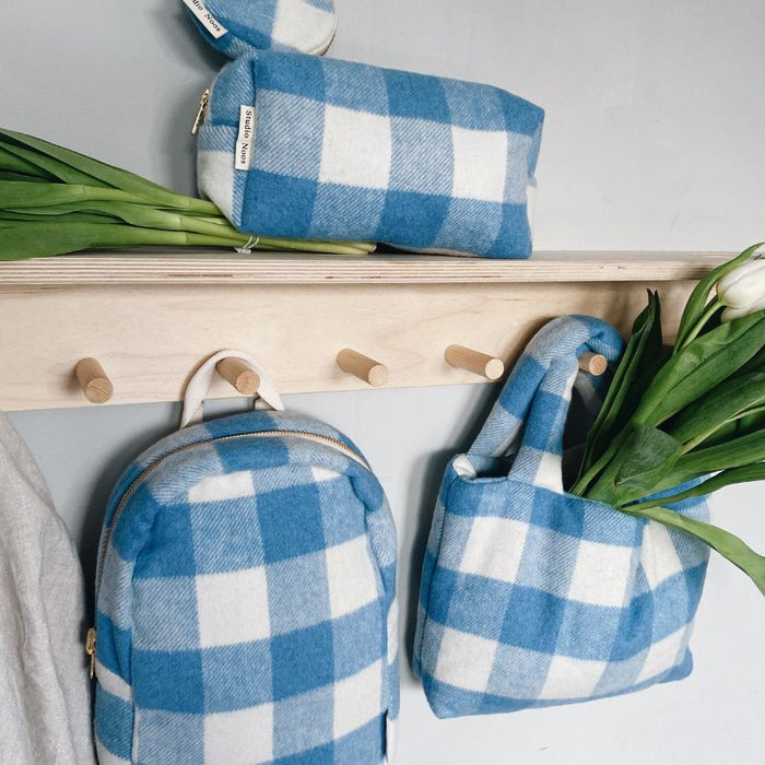 Mini sac à dos - Carreaux - Bleu par Studio Noos - Sacs à dos & Valises | Jourès