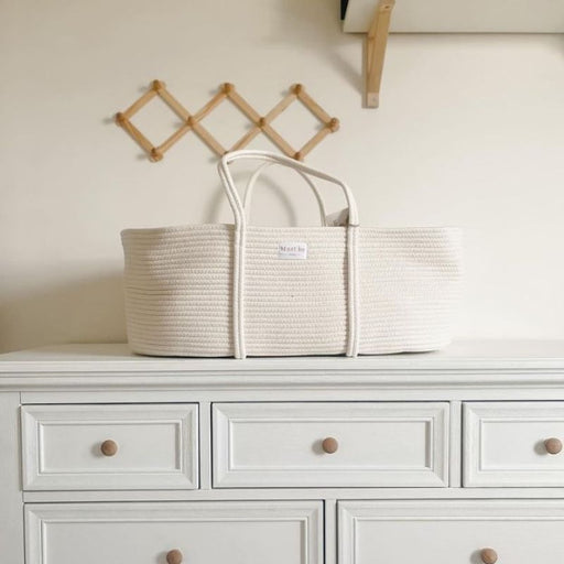 Cotton Moses Basket (mattress + support) - Meringue par Mustbebaby - Nursery | Jourès