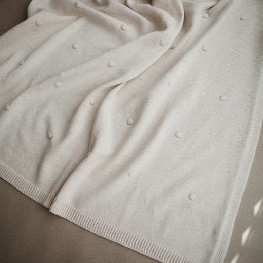 Mushie Knitted Textured Dots Baby Blanket  - Off White par Mushie - Home Decor | Jourès