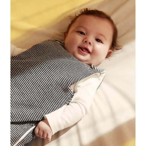 Velour Sleeping Bag for Baby - Newborn to 18m - Stripes par Petit Bateau - Sleeping Bags | Jourès