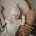 Ribbed Newborn Baby Beanie - 0-3m - Ivory par Mushie - Mushie | Jourès