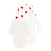 Long sleeves Cotton Bodysuits - 1m to 12m - Pack of 3 - Hearts par Petit Bateau - Baby Shower Gifts | Jourès