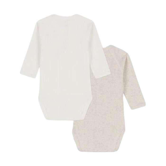 Newborn Long Sleeves Cotton Bodysuits - 1m to 12m - Pack of 2 - Grey and Beige par Petit Bateau - Baby | Jourès