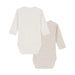 Newborn Long Sleeves Cotton Bodysuits - 1m to 12m - Pack of 2 - Grey and Beige par Petit Bateau - New in | Jourès