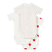 Short Sleeves Cotton Bodysuits - 1m to 12m - Pack of 3 - Hearts par Petit Bateau - Baby Shower Gifts | Jourès