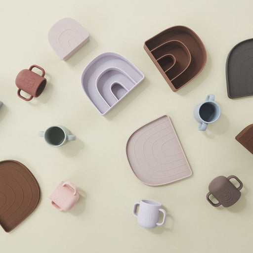 Rainbow Plate & Bowl - Choko / Vanilla par OYOY Living Design - Baby Bottles & Mealtime | Jourès