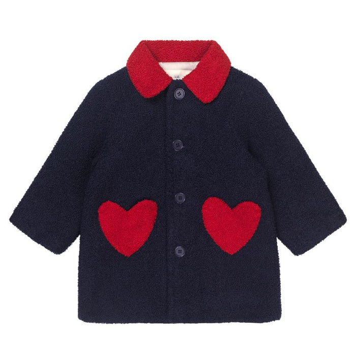 Calin heart coat - 18m to 4Y - Dark navy par Konges Sløjd - Coats & Jackets | Jourès