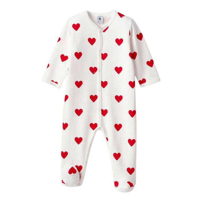 Organic Cotton Dors-Bien Pyjamas - 1m to 6m - Hearts par Petit Bateau - Clothing | Jourès