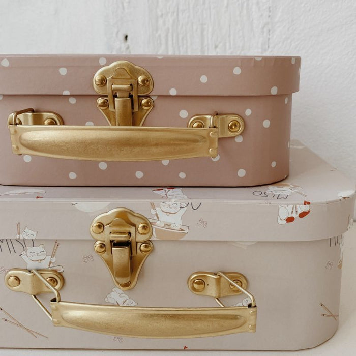 Mini valises Arc-en-ciel & carreaux - Lot de 2 - Caramel et Marron par Konges Sløjd - Konges Slojd | Jourès