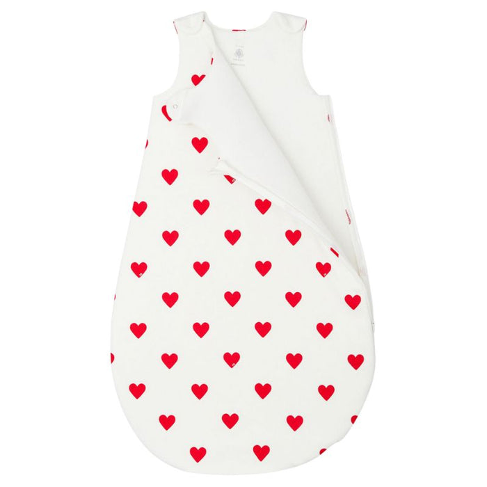 Organic Cotton Sleeping Bag for Baby - Newborn to 36m - Hearts par Petit Bateau - Love collection | Jourès