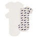 Short Sleeves Cotton Bodysuits - 3m to 24m - Pack of 3 - Whales par Petit Bateau - Sale | Jourès