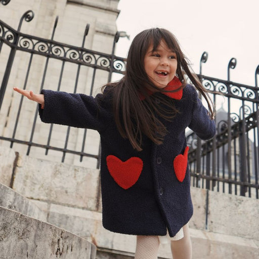 Calin heart coat - 18m to 4Y - Dark navy par Konges Sløjd - Gifts $100 and more | Jourès