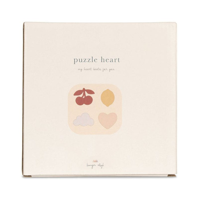 Wooden Puzzle - 4 pcs - Hearts mix par Konges Sløjd - The Love Collection | Jourès