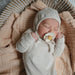 Ribbed Newborn Baby Bonnet - 0-3m - Beige Melange par Mushie - Hats, Mittens & Slippers | Jourès