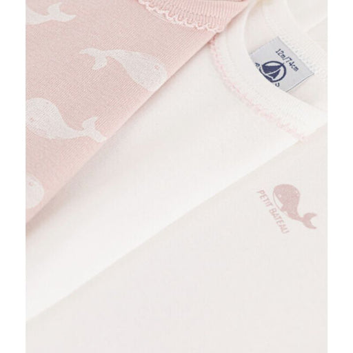 Short Sleeves Cotton Bodysuits - 3m to 24m - Pack of 3 - Pink Whales par Petit Bateau - Sleep | Jourès