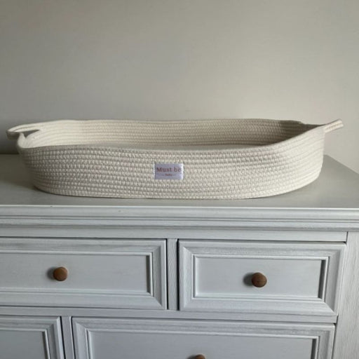 Organic Cotton Changing Basket With Mattress - Meringue par Mustbebaby - Baby Rockers, Cribs, Moses and Bedding | Jourès