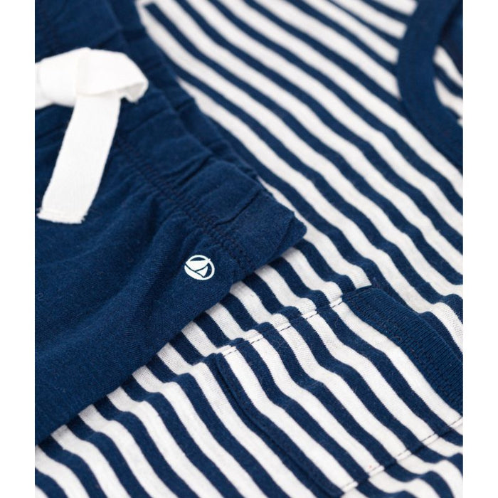 Short and T-Shirt Set - 1m to 36m - 2-pces -  Blue / Stripes par Petit Bateau - Petit Bateau | Jourès
